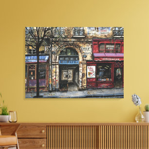 Gebäude in Paris Wasserfarbe Einzigartig Leinwanddruck