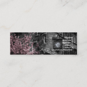 Gebäude mit rosa Büschen Profilkarte Mini Visitenkarte