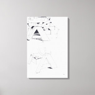 Gebäude OM Monogram Zeichne 11 Leinwand