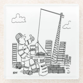 Gebäude-Overhead-Kranbetreiber Glasuntersetzer