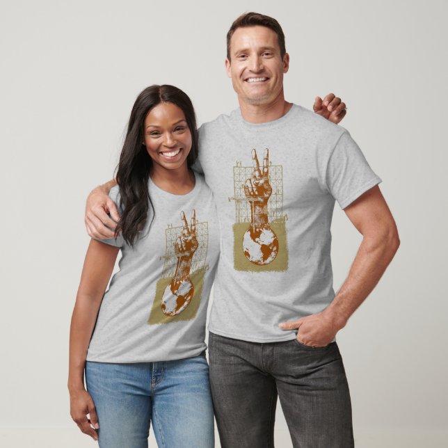 Gebäude Peace Brown Long Sleeve Raglan T-Shirt (Unisex)