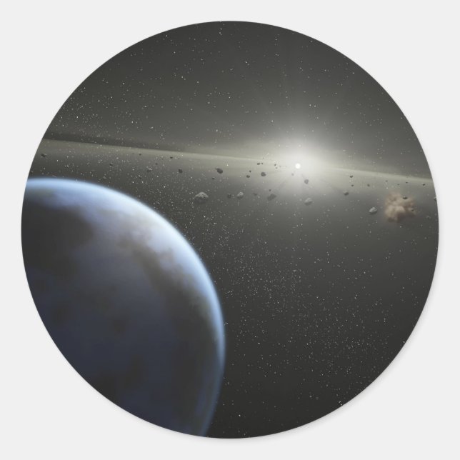 Gebäude Planets Runder Aufkleber (Vorderseite)