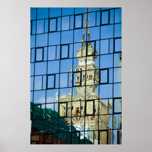 Gebäude Reflektionen Poster (Vorne)