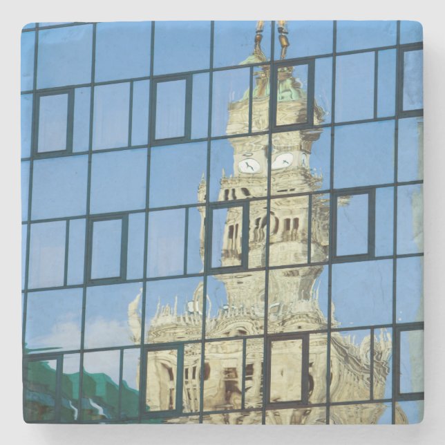 Gebäude Reflektionen Steinuntersetzer (Vorderseite)