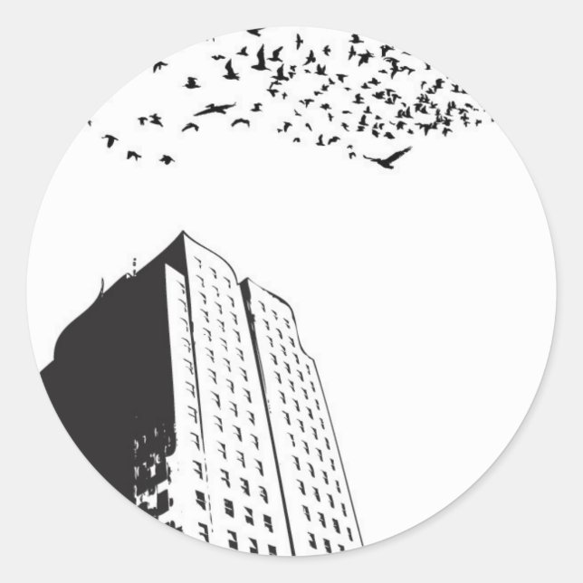 Gebäude Runder Aufkleber (Vorderseite)