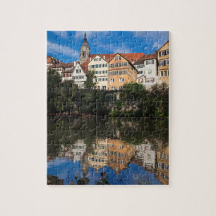 Gebäude säumen den Fluss Deutschland Puzzle