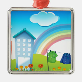 Gebäude Silbernes Ornament