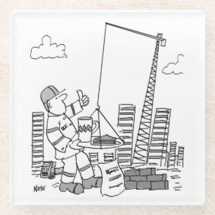 Gebäude Site Overhead Cranbetreiber Glasuntersetzer