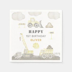 Gebäude Spaß Baukinder 1. Geburtstag Party Serviette