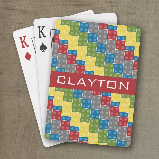 Gebäude Steine individuelle Name Spielkarten (Personalized playing cards with custom text)