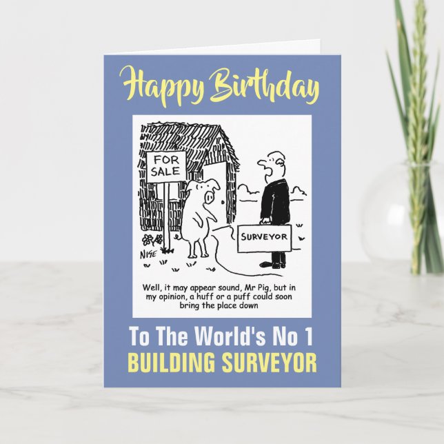 Gebäude Surveyor betrachtet das Haus von Herrn Pig Karte (Vorderseite)