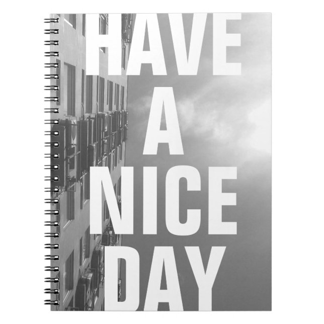 Gebäude und Himmel mit Worten Notizblock (Vorderseite)