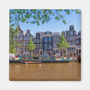 Gebäude und Kanal in Amsterdam, Niederlande Magnet