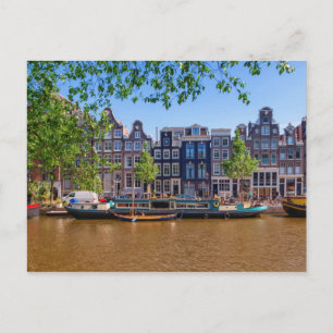 Gebäude und Kanal in Amsterdam, Niederlande Postkarte