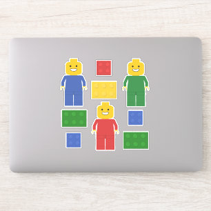 Gebäude- und Spielzeugziegeln in Primärfarben Aufkleber