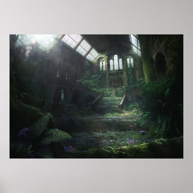 Gebäude verlassen poster (Vorne)