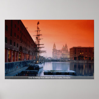 Gebäude von Albert Dock Complex, Liverpoo Poster