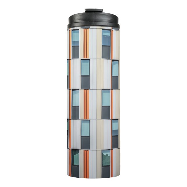 Gebäude weiß und orange thermosbecher (Vorderseite)