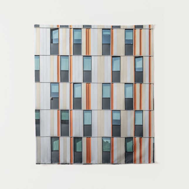 Gebäude weiß und orange wandteppich (Vorderseite)