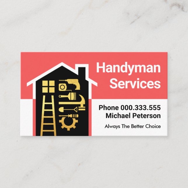 Gebäude-Zuhause-Rahmen-Bauarbeiten Visitenkarte (Vorderseite)