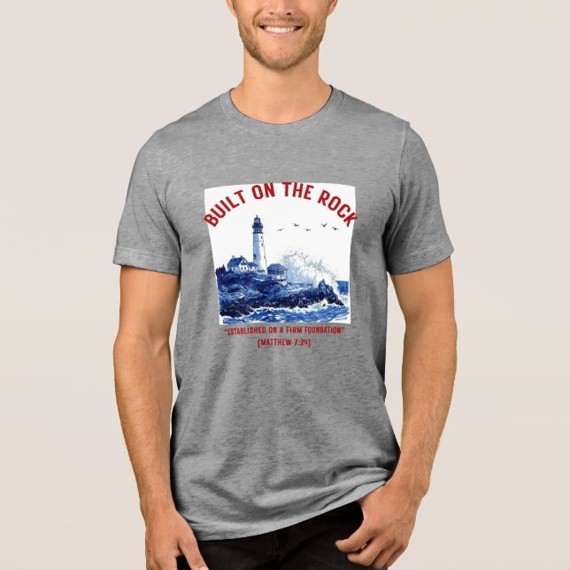 Gebaut auf dem Felsen Tri-Blend Shirt (Vorderseite)