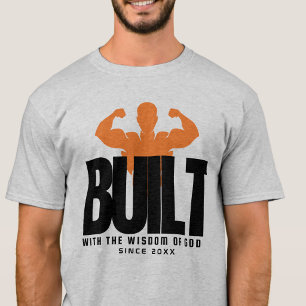 Gebaut - Bibelvers Christ Christlich Grau Grafik T-Shirt