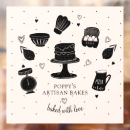 Gebaut für Sie mit Liebe Bäckerei Fensteraufkleber