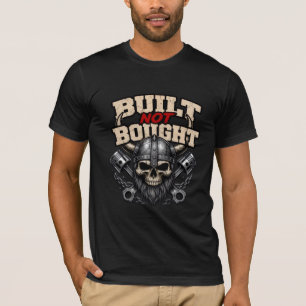 Gebaut Nicht Gekauft Wikinger-Schädel-Mechaniker T-Shirt