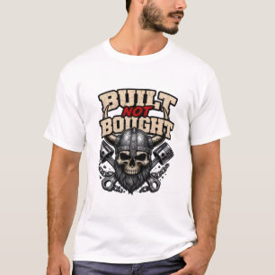 Gebaut Nicht Gekauft Wikinger-Schädel-Mechaniker T-Shirt