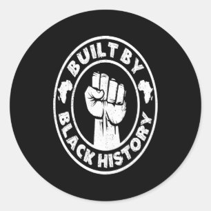Gebaut von Black History für den Black History Mon Runder Aufkleber