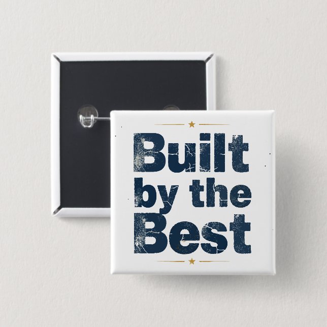 Gebaut von der besten Typografie Button (Vorne & Hinten)