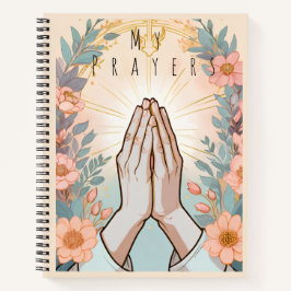 Gebe Journal / Florale Hände im Gebet Christlich Notizbuch