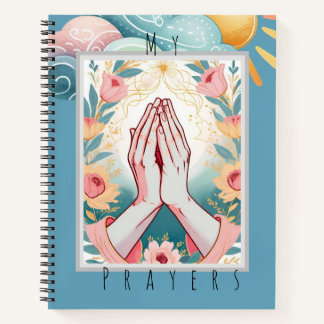 Gebe Journal / Florale Hände im Gebet Christlich Notizbuch
