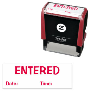 GEBEN MIT DATUM Red Ink Self-Inking Briefmarke Permastempel