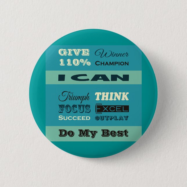 Geben Sie 110% Inspirational motivierend Button (Vorderseite)