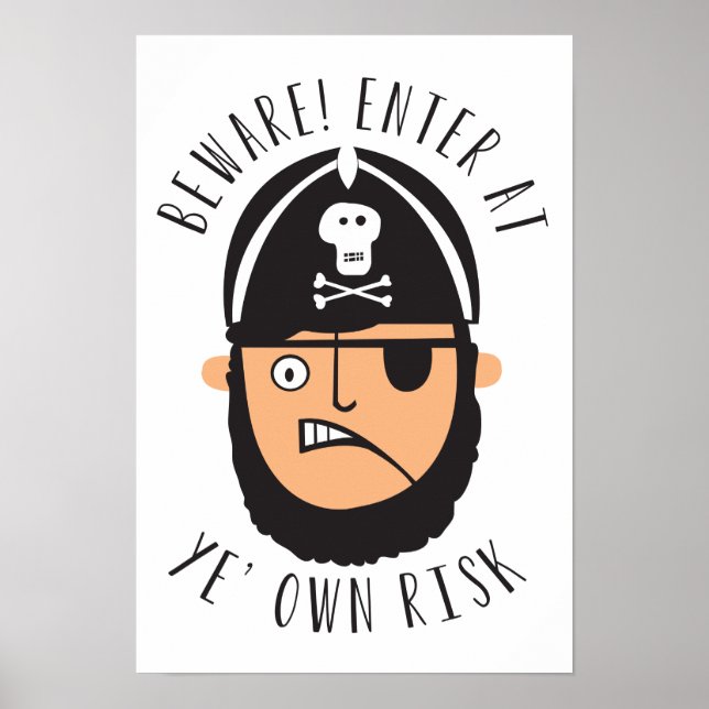 Geben Sie bei Ihrem eigenen Risiko Türsignatur ein Poster (Vorne)