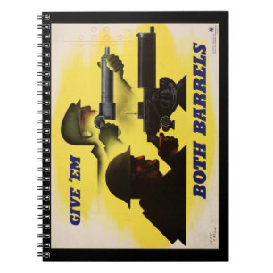 Geben Sie beiden Fässern WW2 Militär & Fabrik Arbe Notizblock