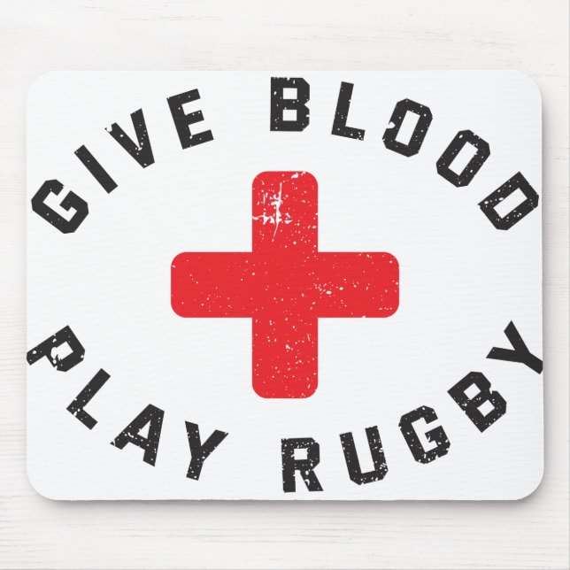 Geben Sie Blood Play Rugby Funny Rugby Player Mousepad (Vorne)
