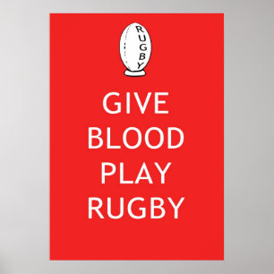 Geben Sie Blood Play Rugby Poster