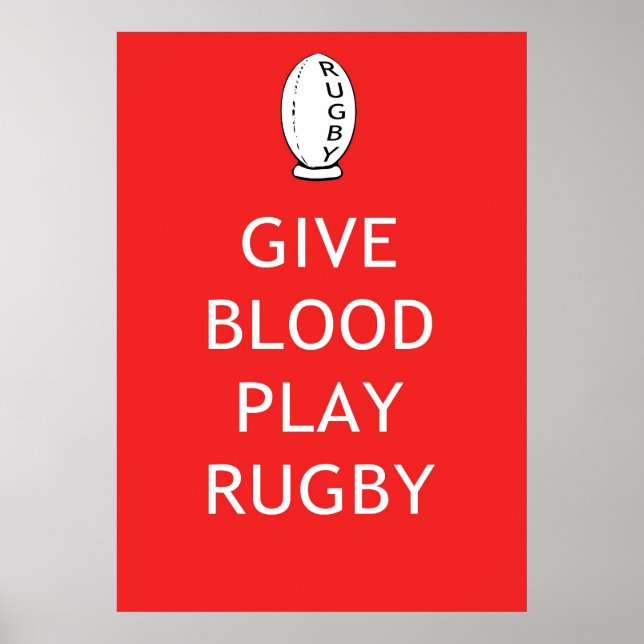 Geben Sie Blood Play Rugby Poster (Vorne)