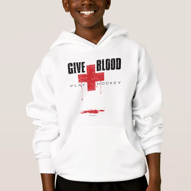 Geben Sie Blut-Spiel-Hockey Hoodie (Vorderseite)