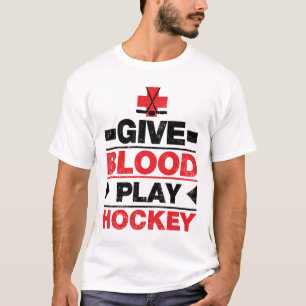 Geben Sie Blut-Spiel-Hockey T-Shirt