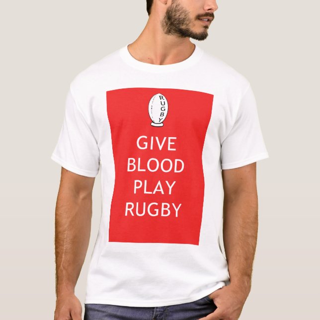 Geben Sie Blut-Spiel-Rugby T-Shirt (Vorderseite)