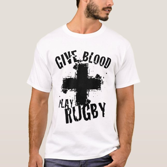 Geben Sie Blut-Spiel-Rugby T-Shirt (Vorderseite)