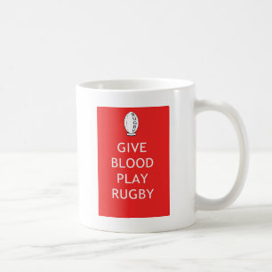 Geben Sie Blut-Spiel-Rugby Tasse