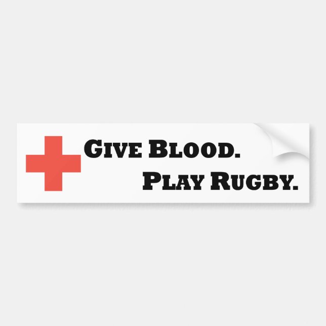 Geben Sie Blut. Spielen Sie Rugby Autoaufkleber (Vorne)