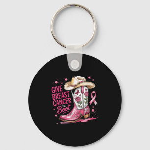 Geben Sie Brustkrebs den Stiefel Brustkrebs Rosa B Schlüsselanhänger