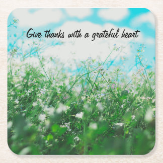 Geben Sie Dank mit einem dankbaren Rechteckiger Pappuntersetzer