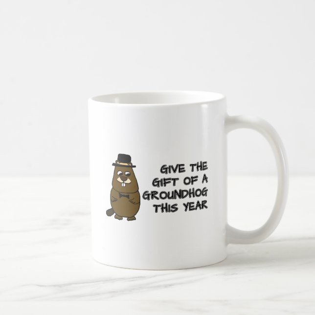 Geben Sie das Geschenk eines Groundhog in diesem J Kaffeetasse (Rechts)