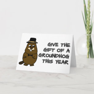 Geben Sie das Geschenk eines Groundhog in diesem J Karte